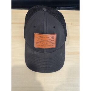 Grunt Style Hat Cap Snap Back Mens One Size Black Leather Patch Mesh Trucker‎